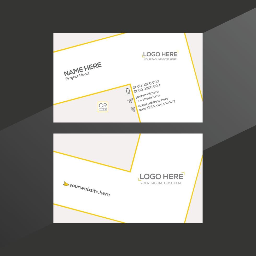 yellow and gray colored vector business card design