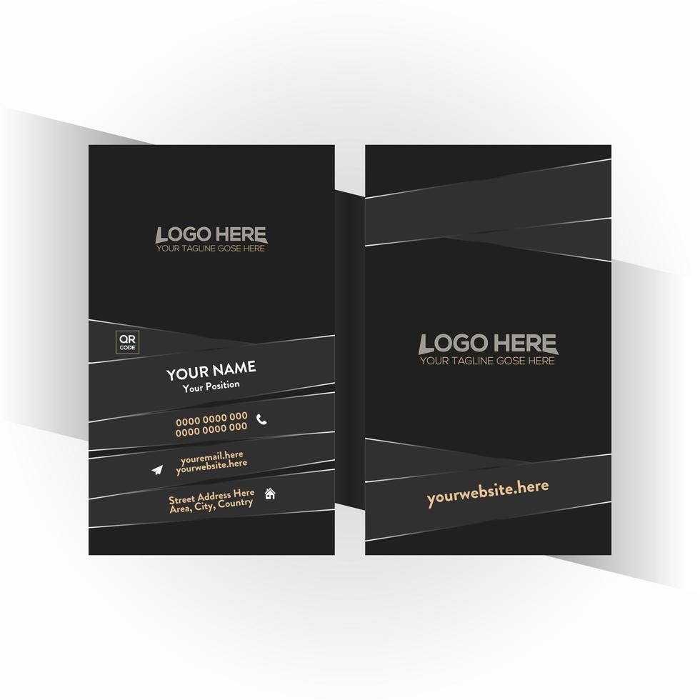 Golden and gray colored vector business card design