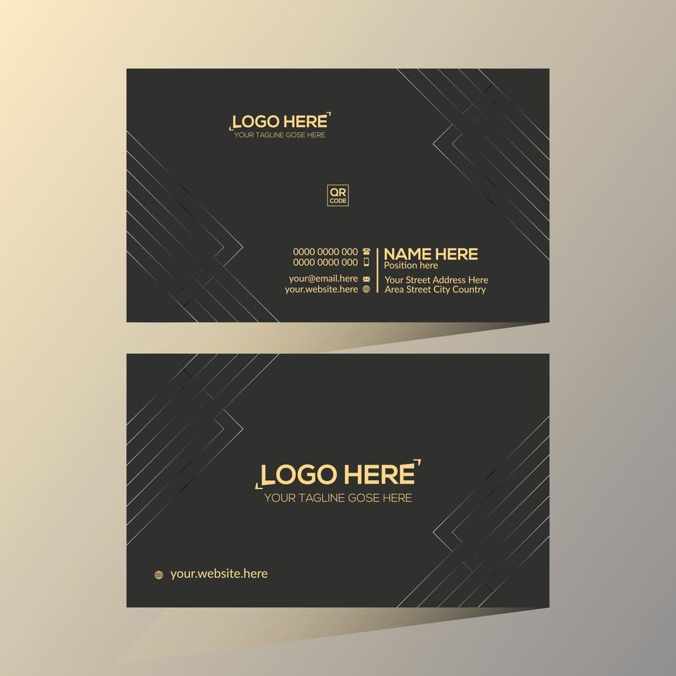 Golden and gray colored vector business card design