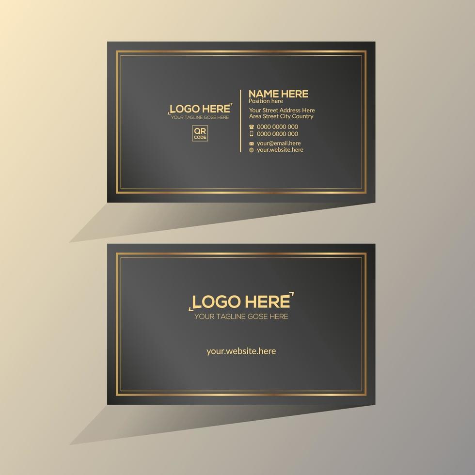 Golden and gray colored vector business card design