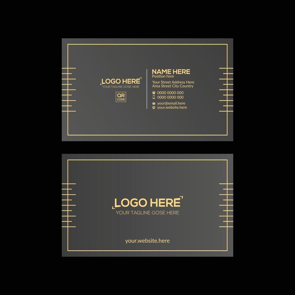 Golden and gray colored vector business card design