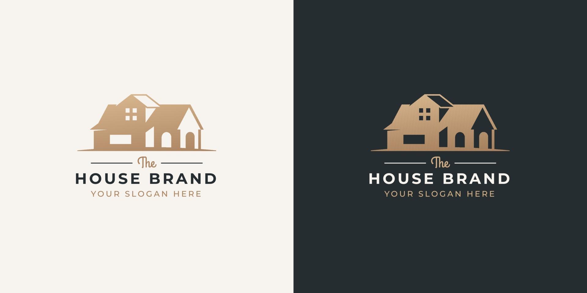 diseño de logotipo de estilo de espacio negativo de la casa vector