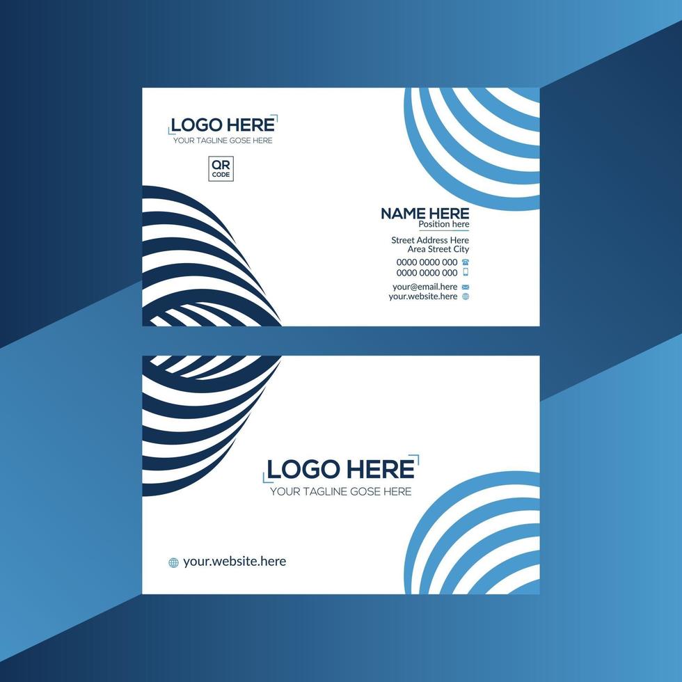 blue and cyan colored vector business card design