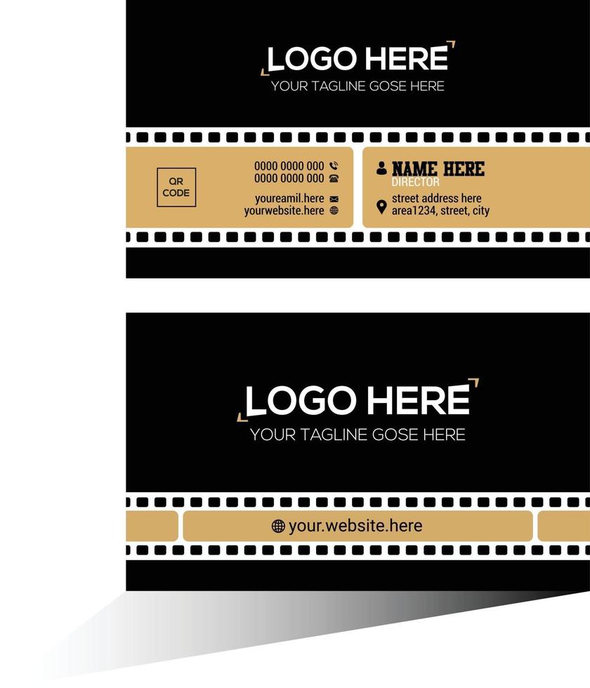 black and tan film company business card vector