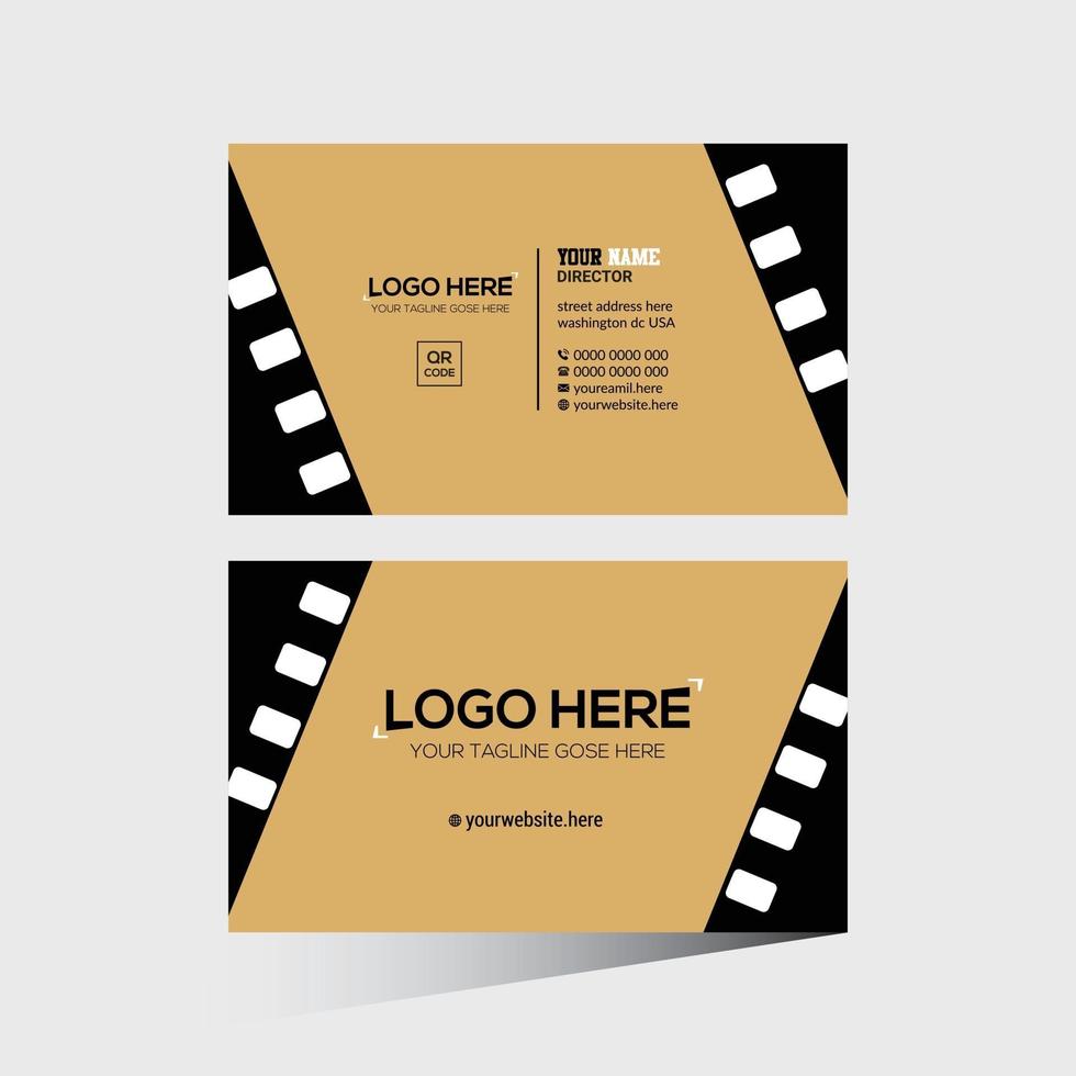 black and tan film company business card vector