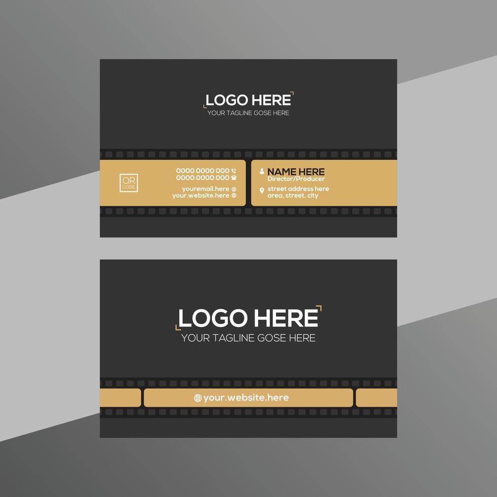 black and tan film company business card vector