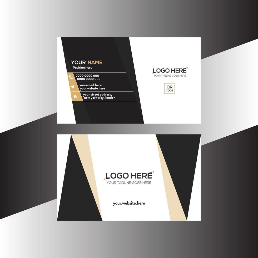 black and brown colored simple business card vector