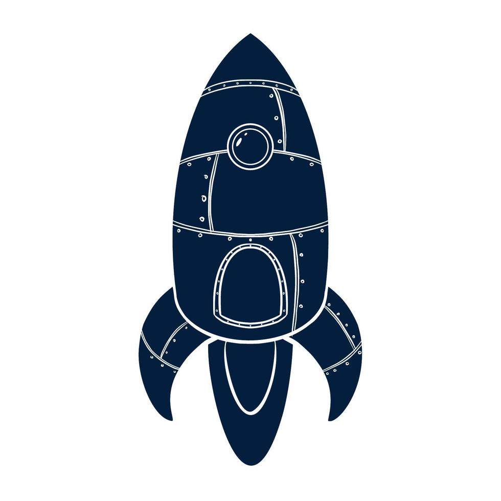 Space ship Silhouette vector