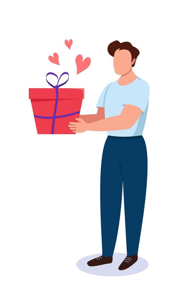 Man and woman with a gift box in their hands vector