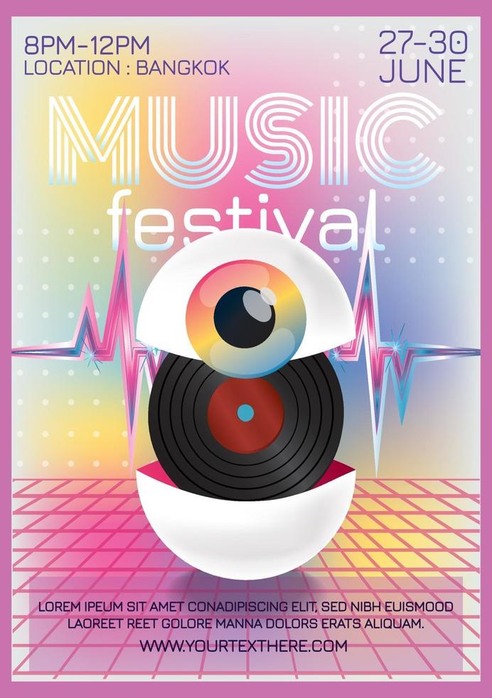 music fantasy festival poster for party vector