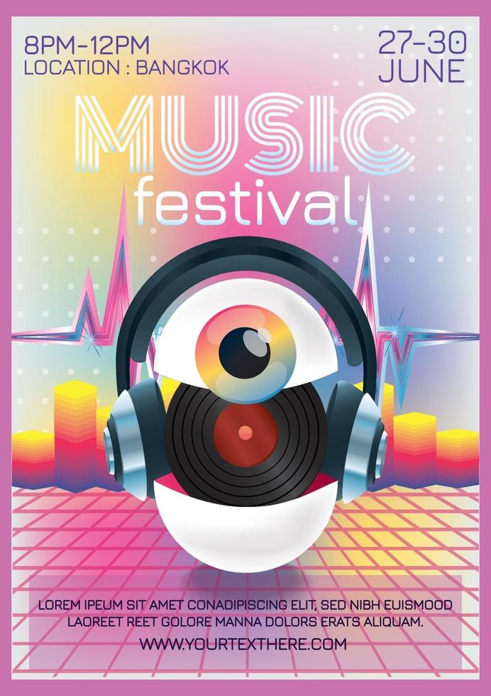 cartel del festival de música para fiesta de fantasía vector