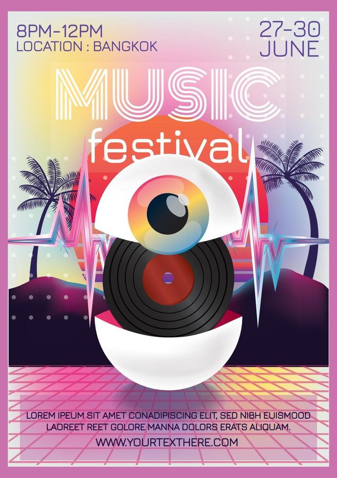 music festival fantasy poster for party vector