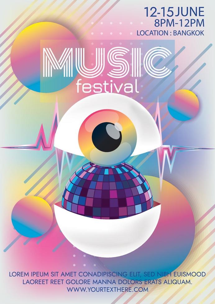 music festival poster for party surreal art vector