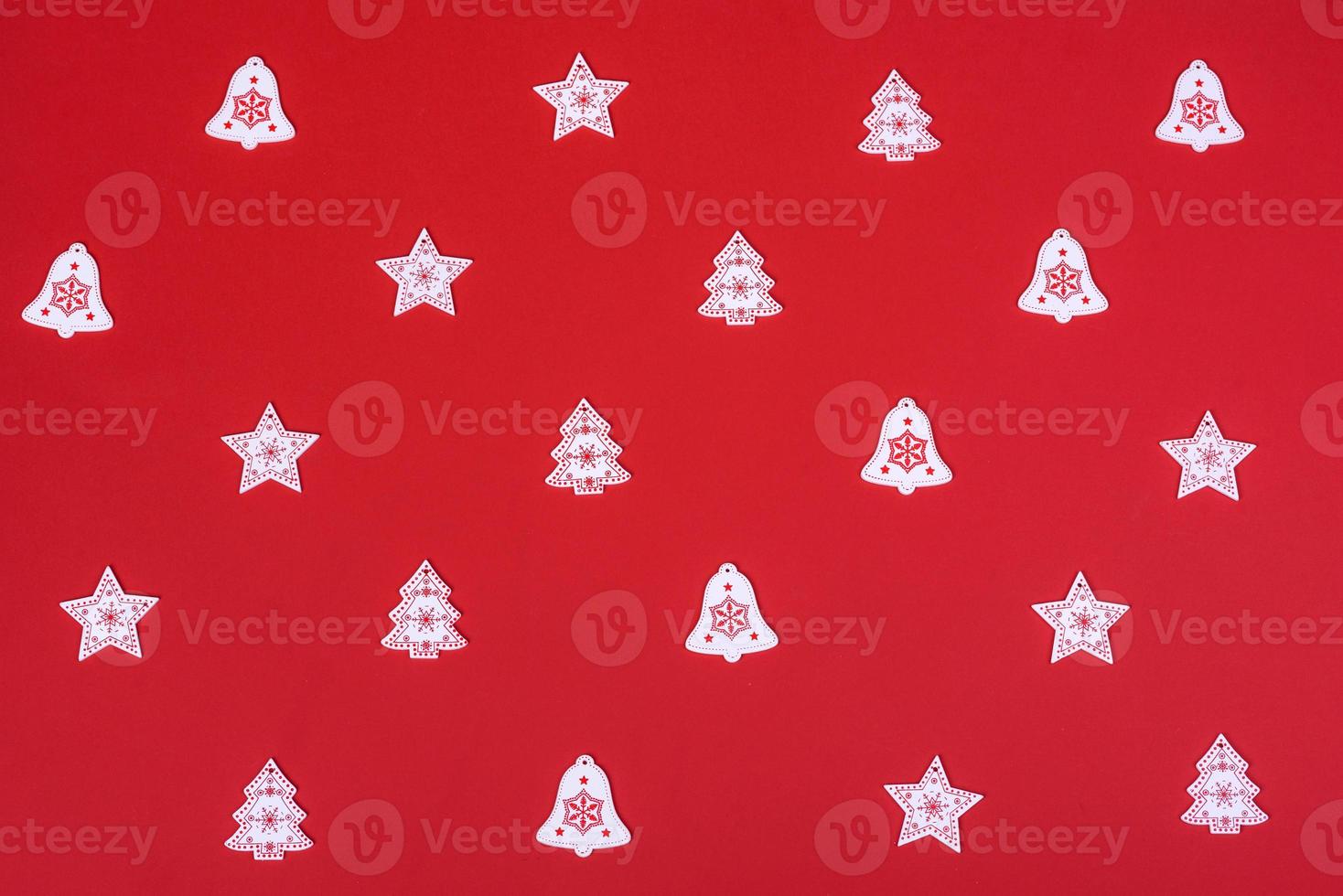 Red and white elements that are used to decorate the Christmas tree photo
