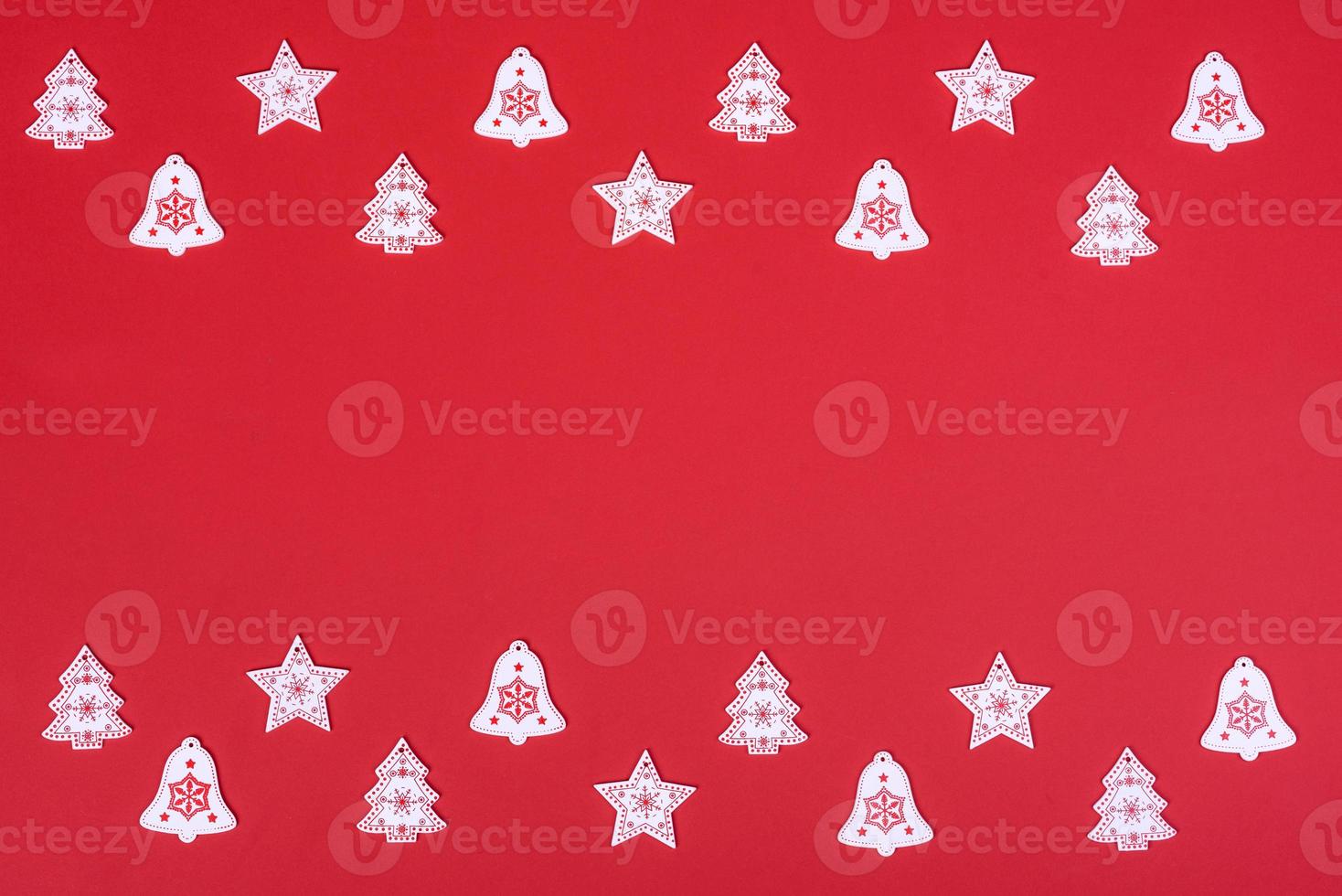 Red and white elements that are used to decorate the Christmas tree photo