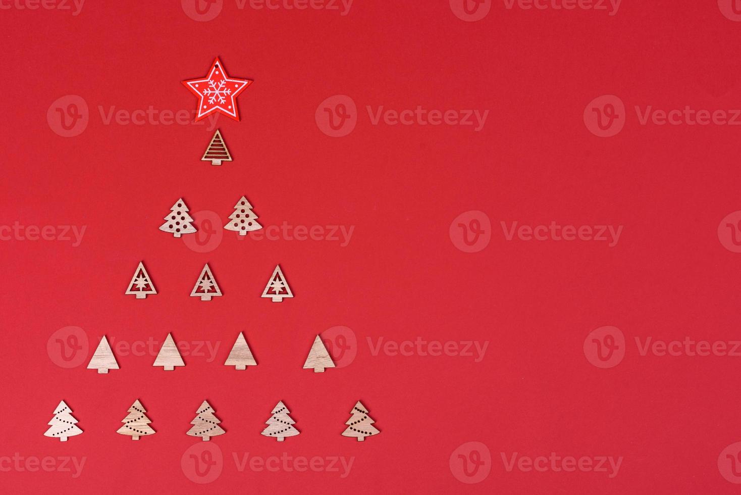 Red and white elements that are used to decorate the Christmas tree photo