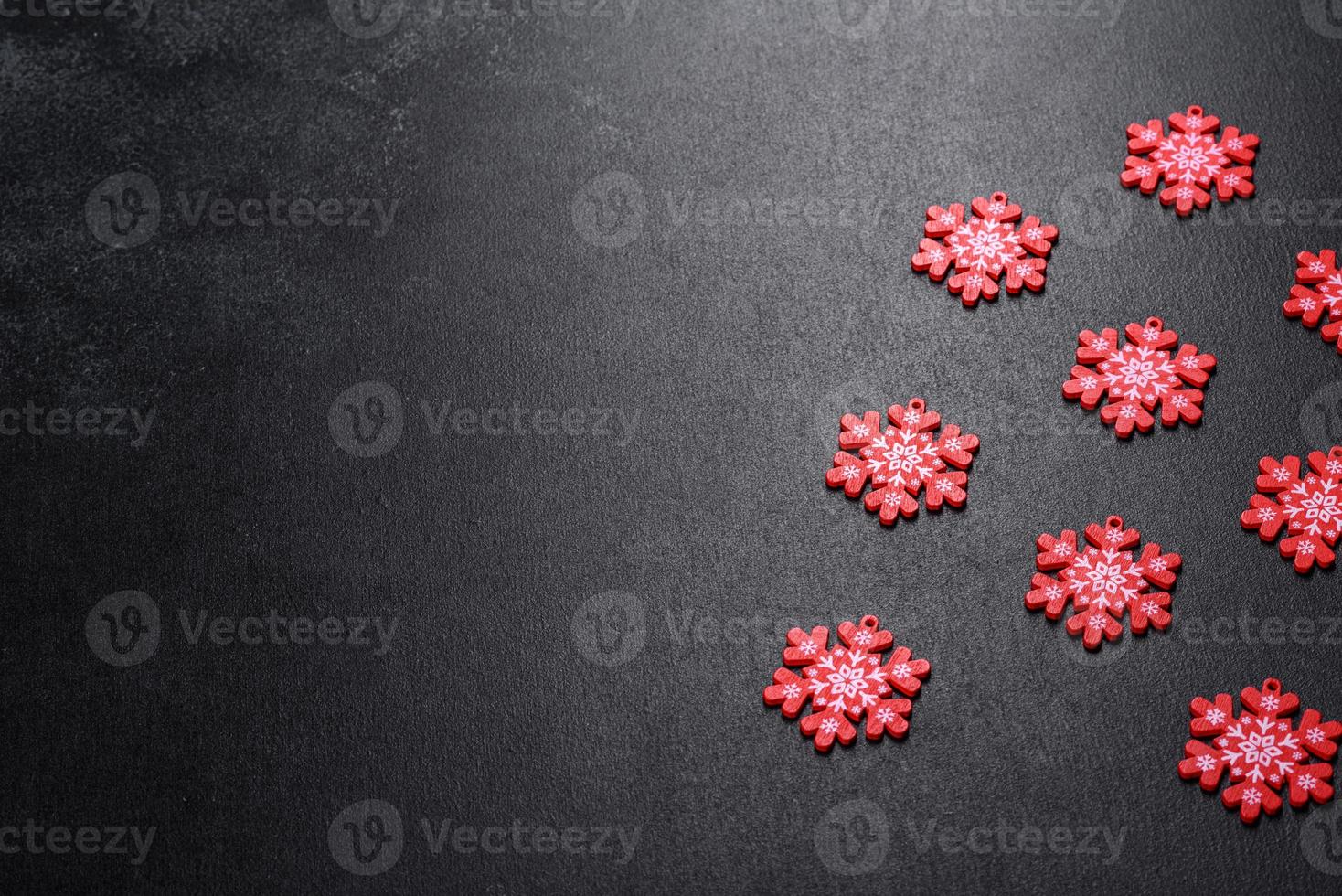 Red and white elements that are used to decorate the Christmas tree photo