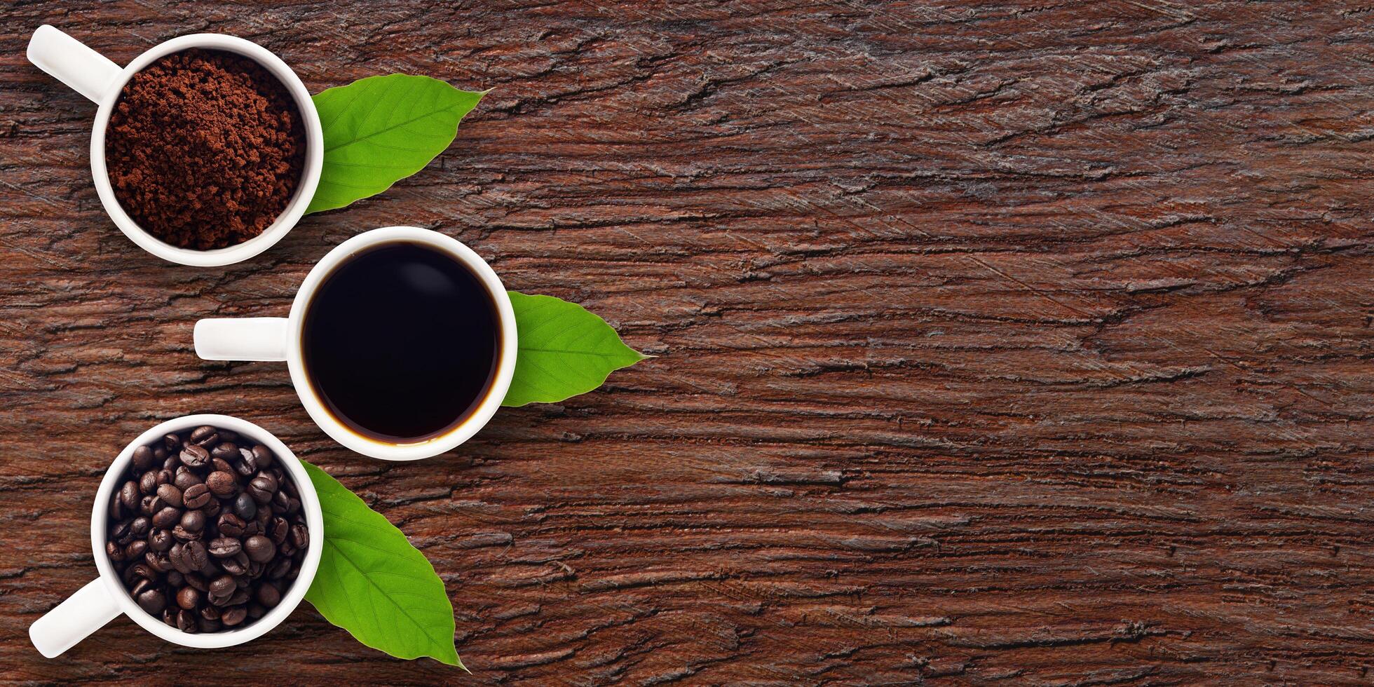 Coffee beans ground coffee coffee water photo