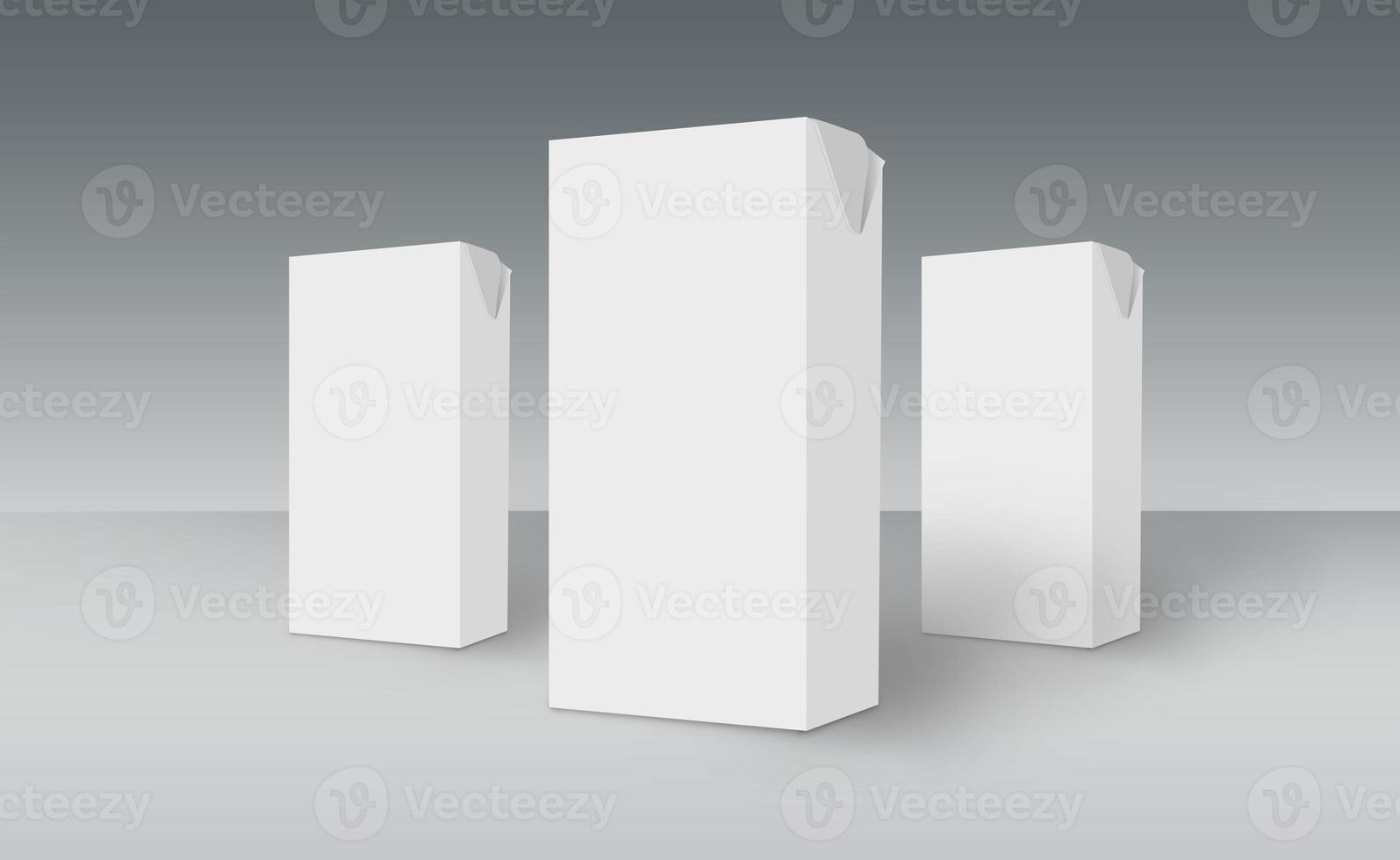 3D White Boxes on Ground photo