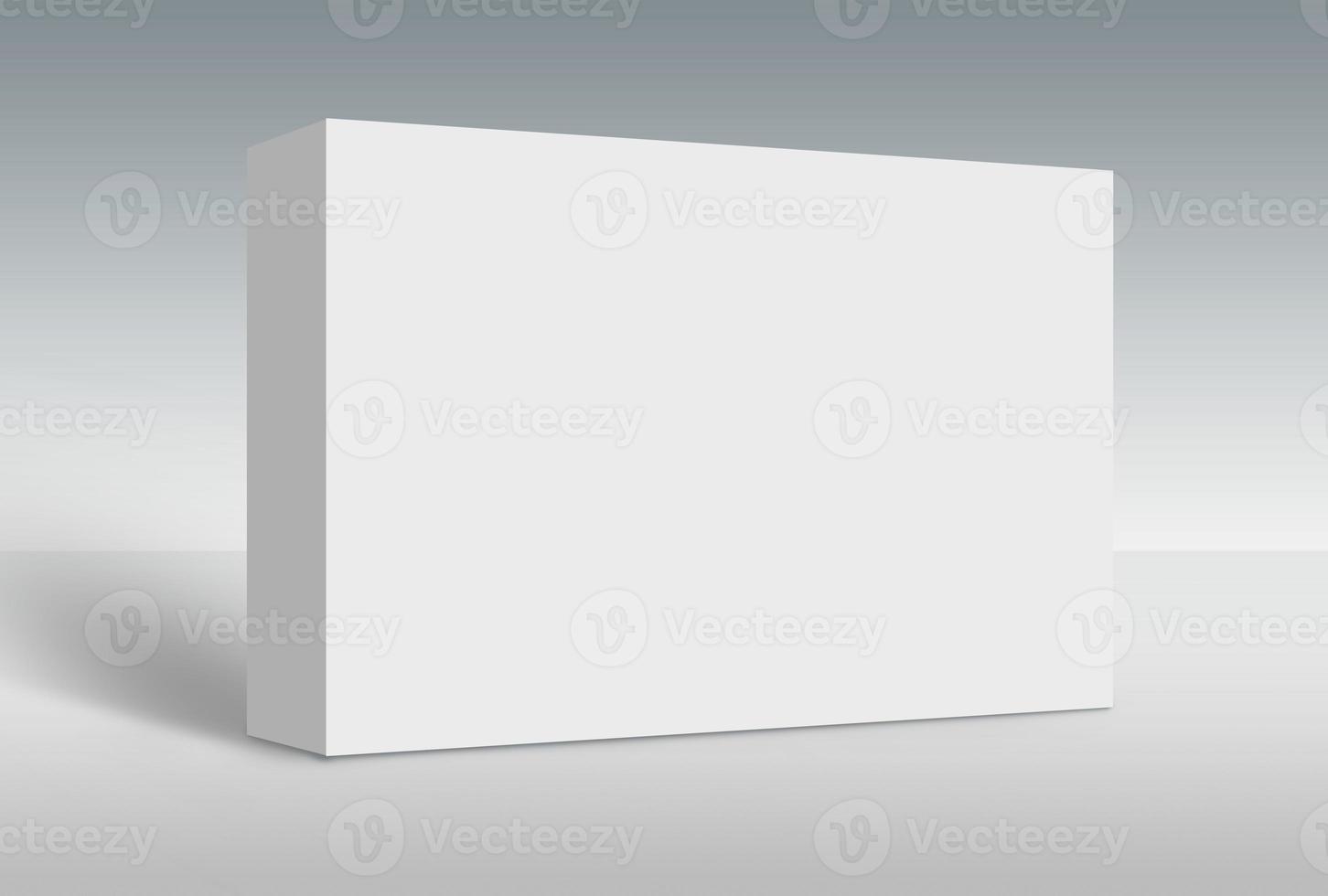 Caja blanca 3d en el suelo foto