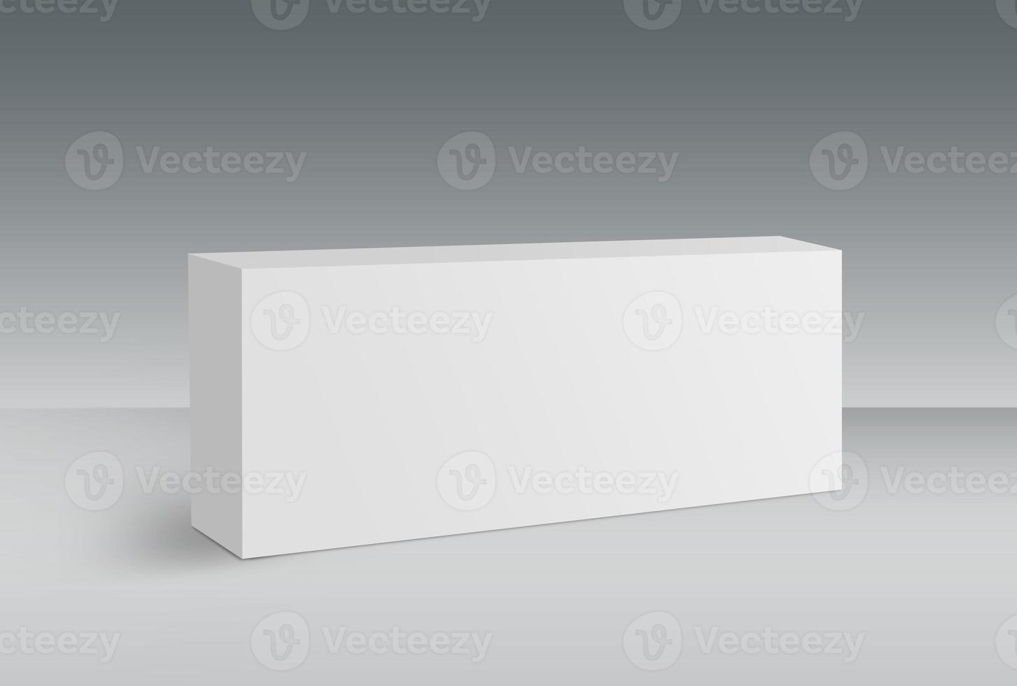 3D White Box on Ground photo