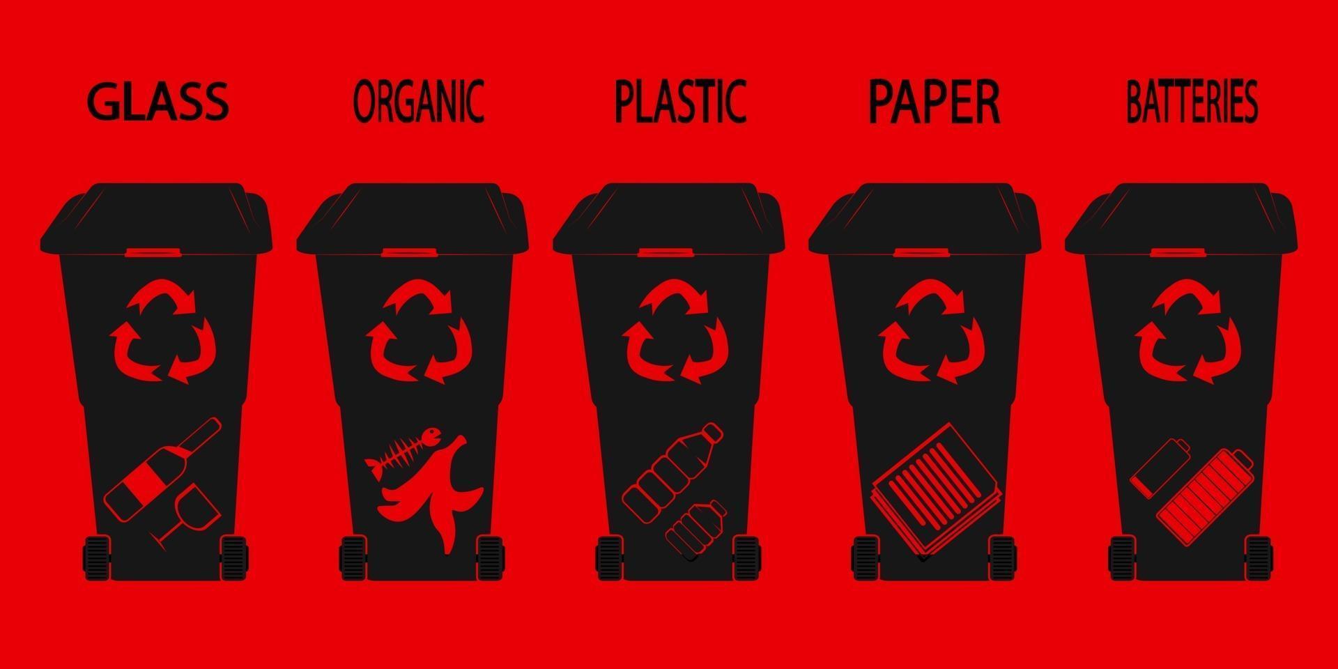 Waste bin Glyph Recycle bin on glyph style design vector
