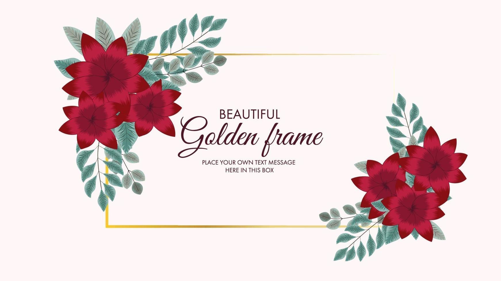 Floral frame Card Template with Flowers label for Wedding Invitation vector