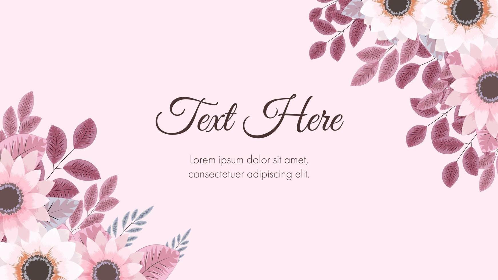 Stunning spring floral background template with tender flowers vector