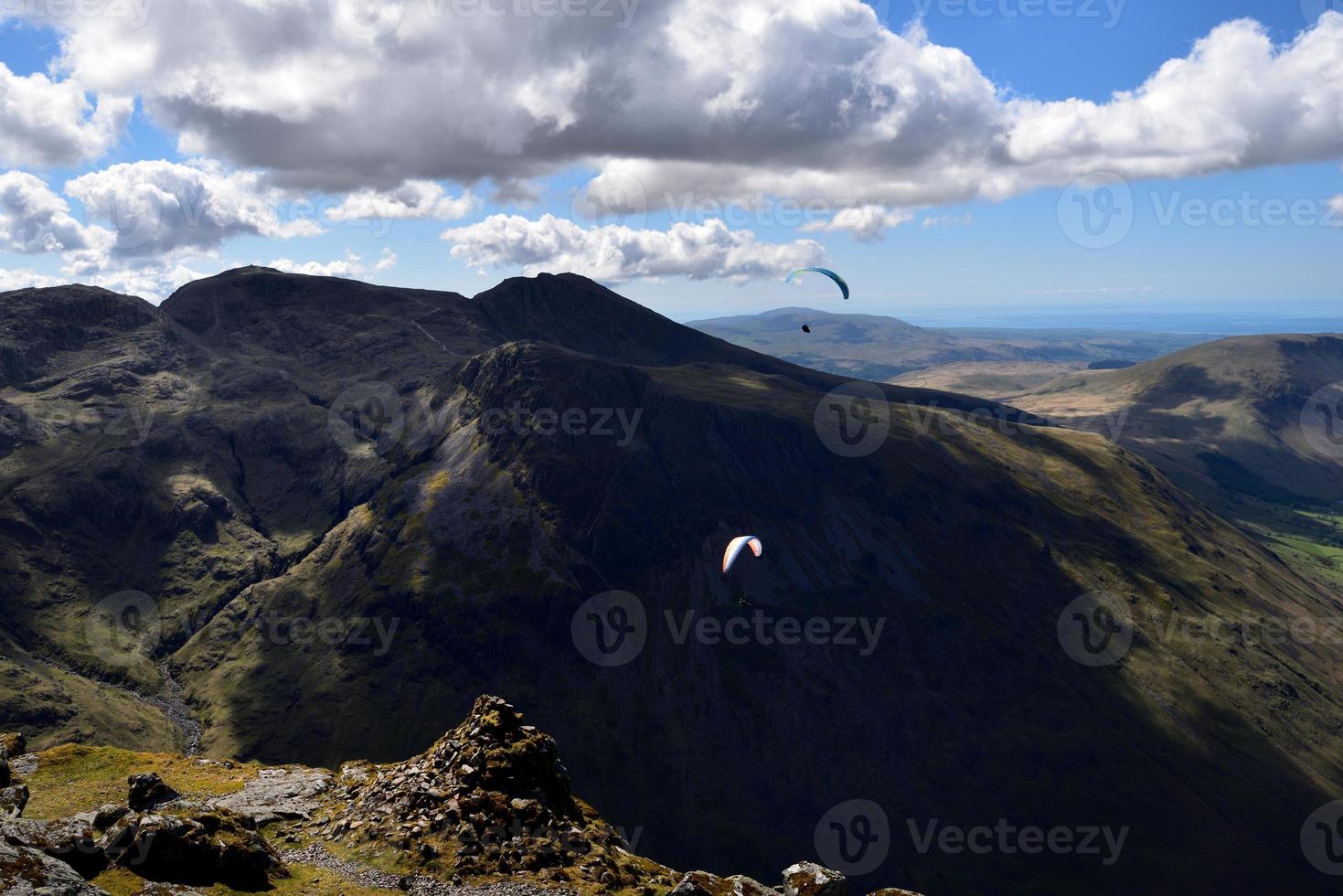 Paragliders over Lingmell Fell photo