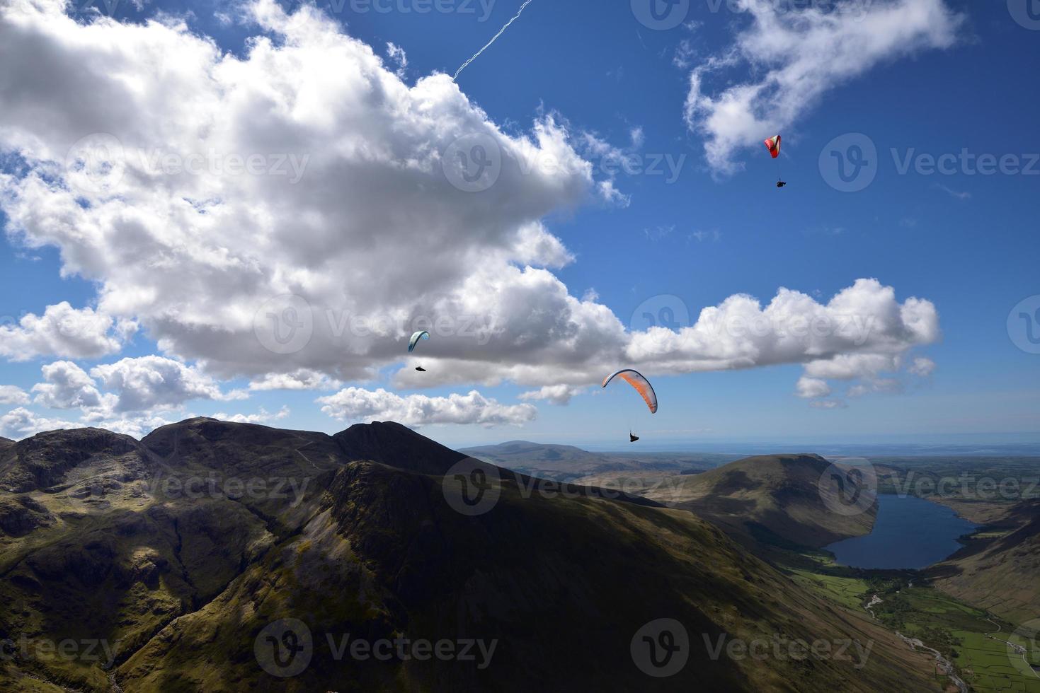 Paragliders over Lingmell Fell photo