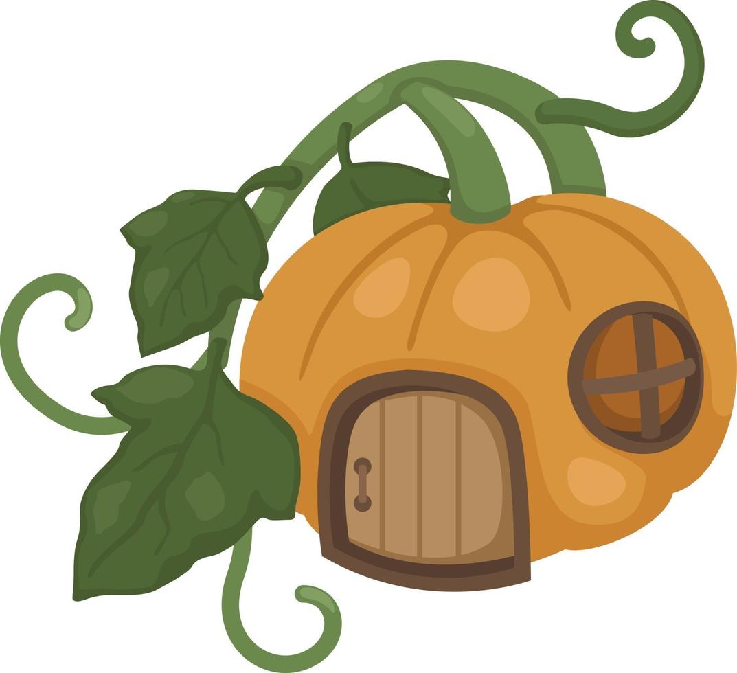 pumpkin house vector