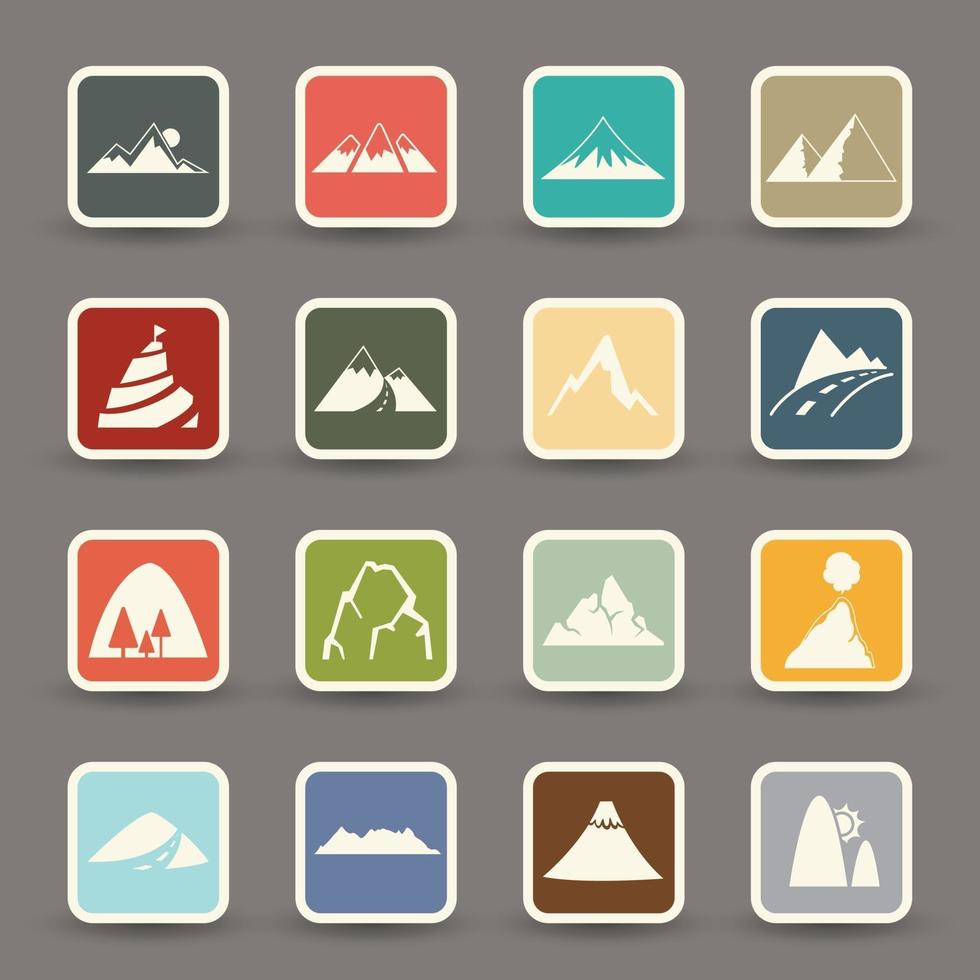 iconos de montaña .vector eps10 vector