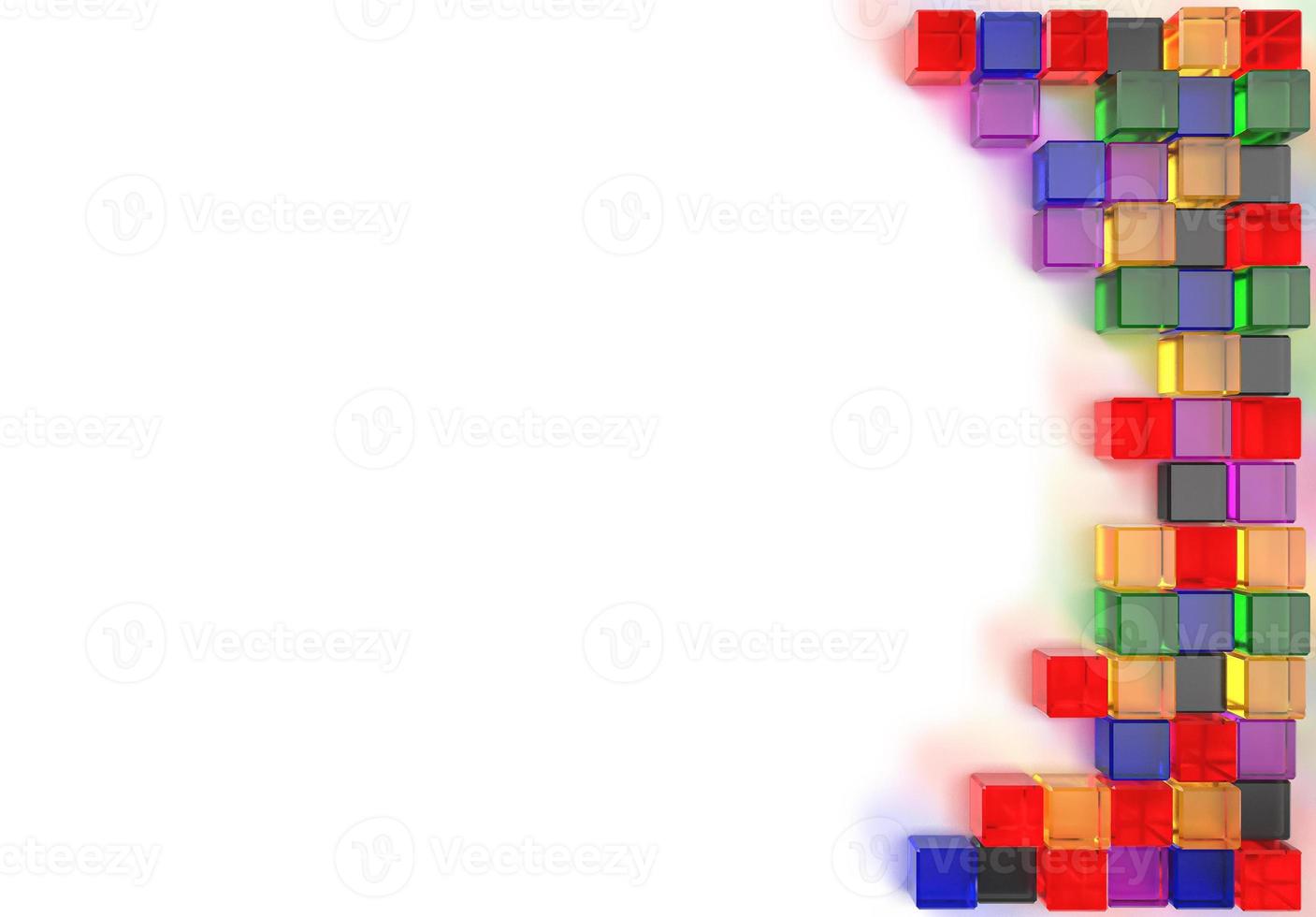 3d rendering image of colorful cubic glass photo