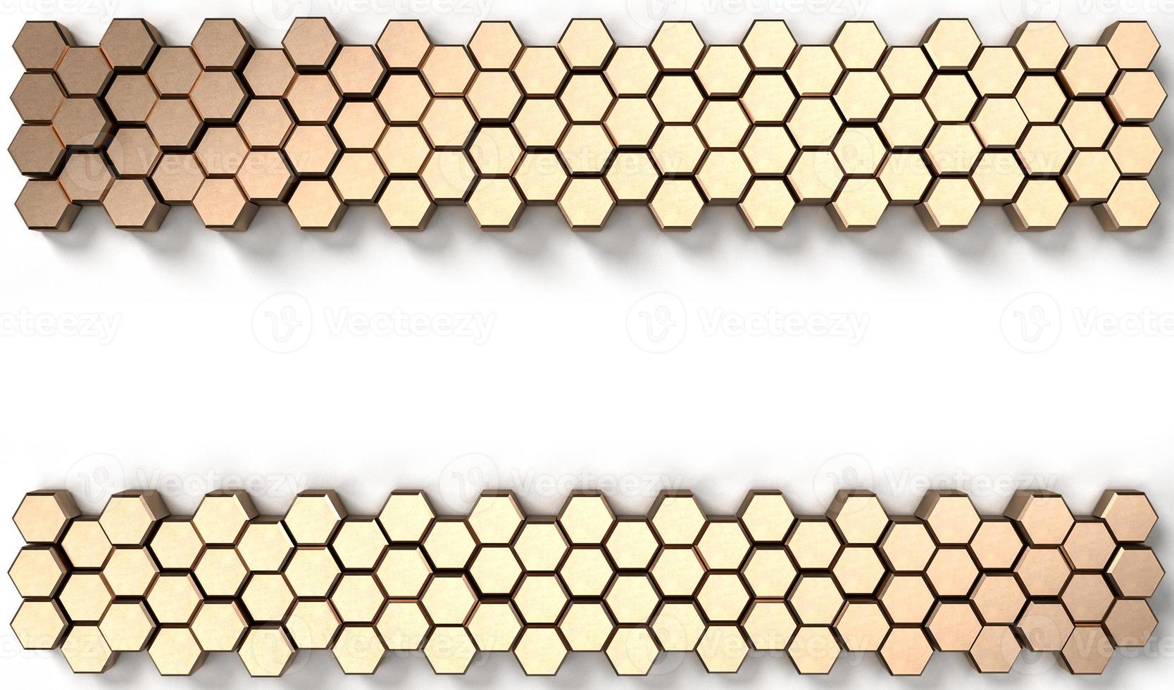 3d rendering image of hexagon solid shape on white background photo