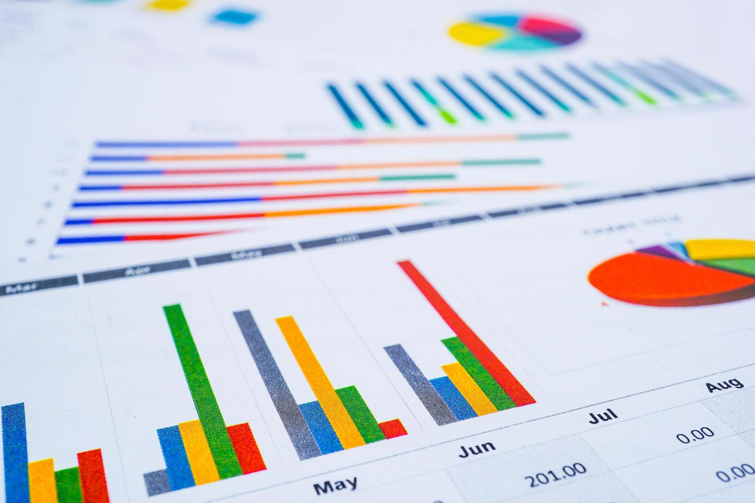 Chart graph data for business finance. photo