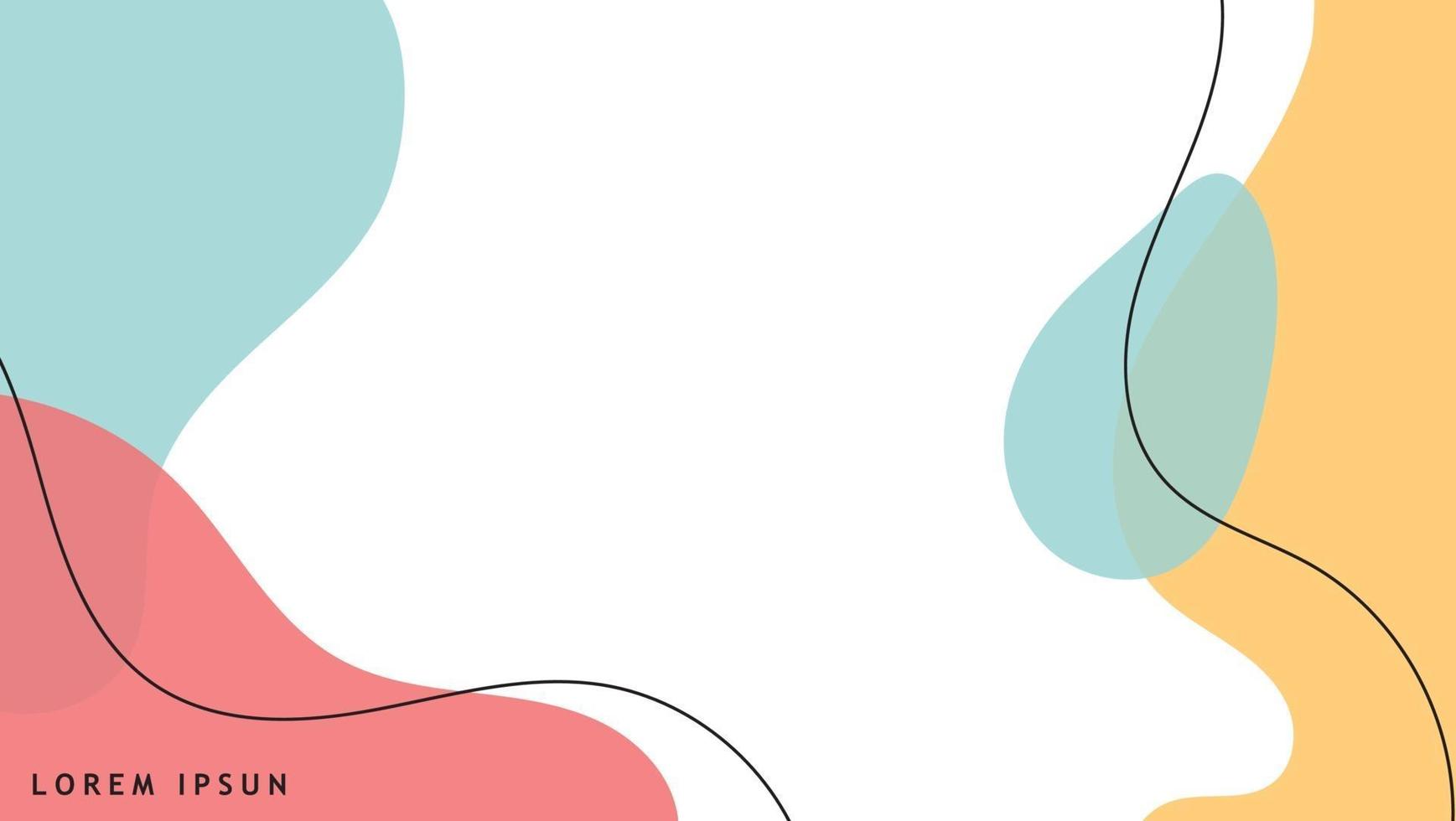 Hand drawn minimalist fluid shapes background vector