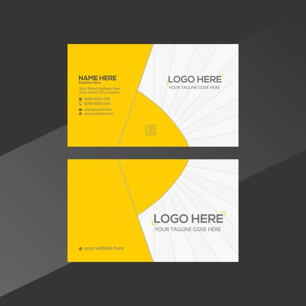 Yellow and gray colored vector business card design