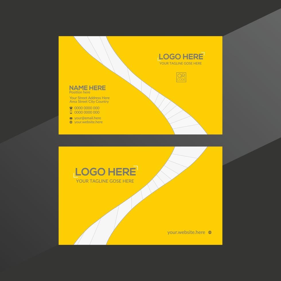 diseño de tarjeta de visita de vector de color amarillo y gris