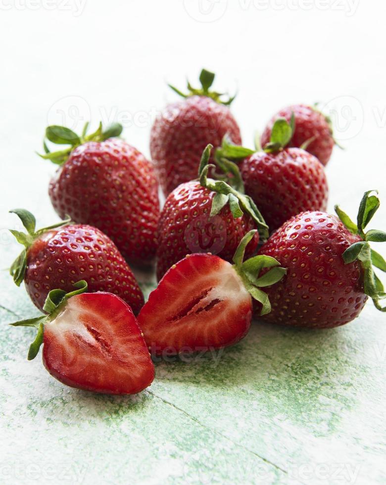 Fresh ripe delicious strawberries photo