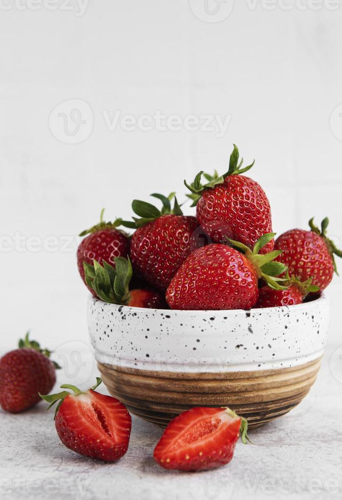 Fresh ripe delicious strawberries photo