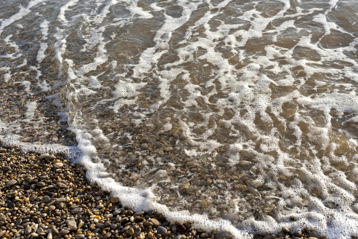 Fondo natural con olas de mar y espuma blanca. foto