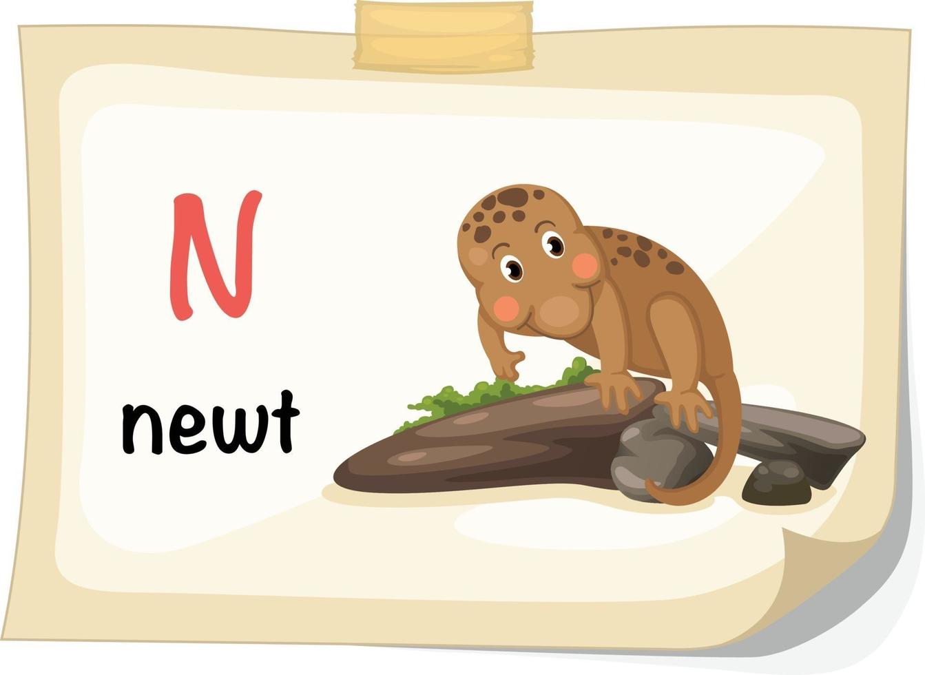 animal alphabet letter N for newt illustration vector 3115815 Vector Art at  Vecteezy