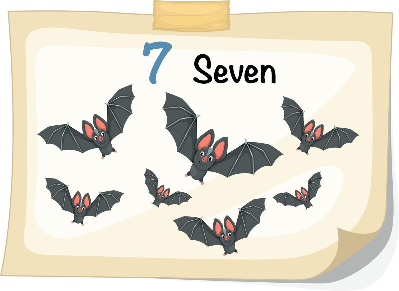 number seven bat vector