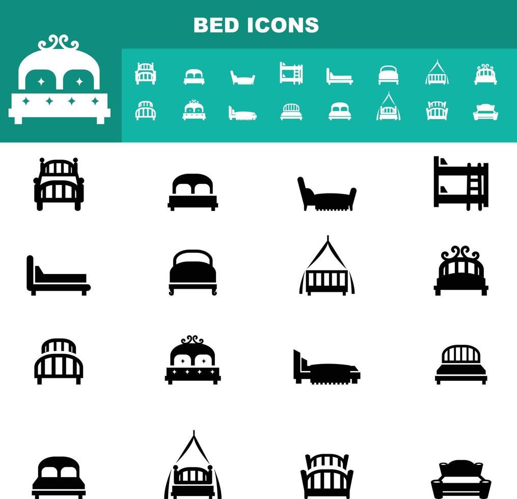 bed icons vector