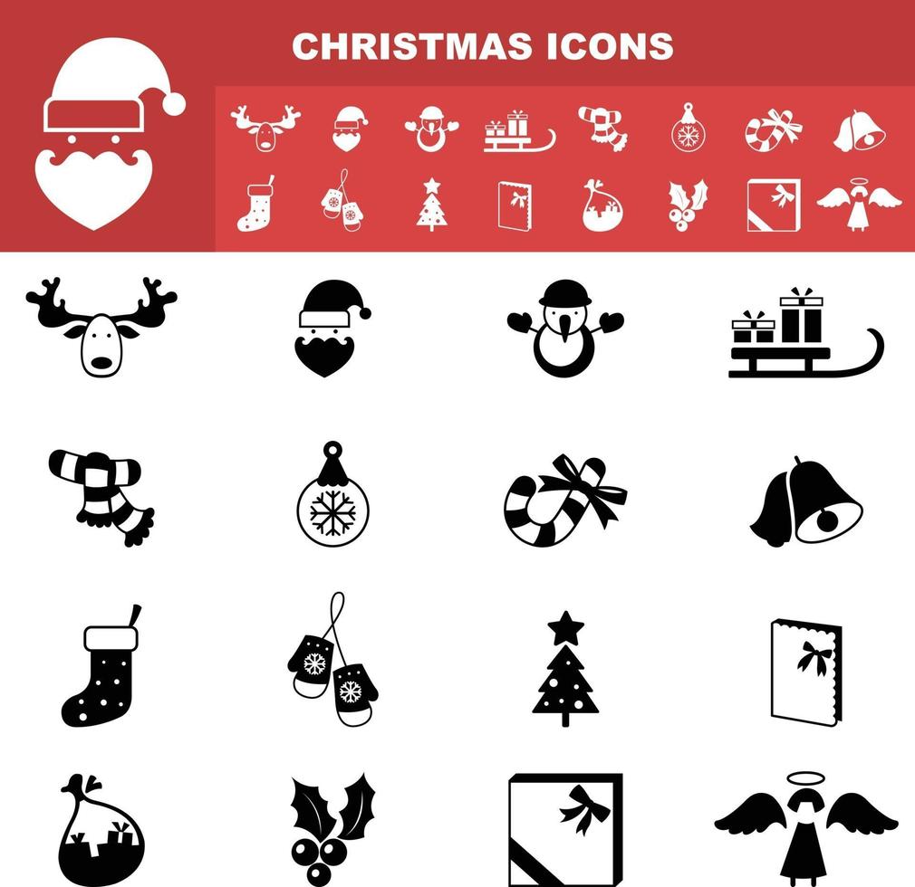 christmas icons vector