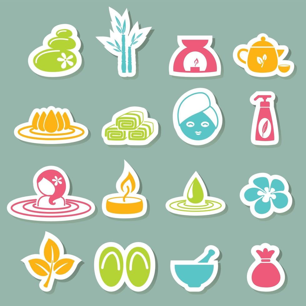 Spa icons set vector