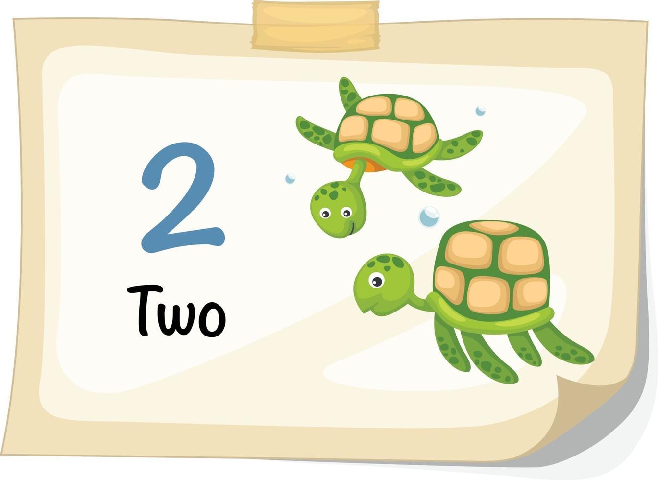 number two turtle vector