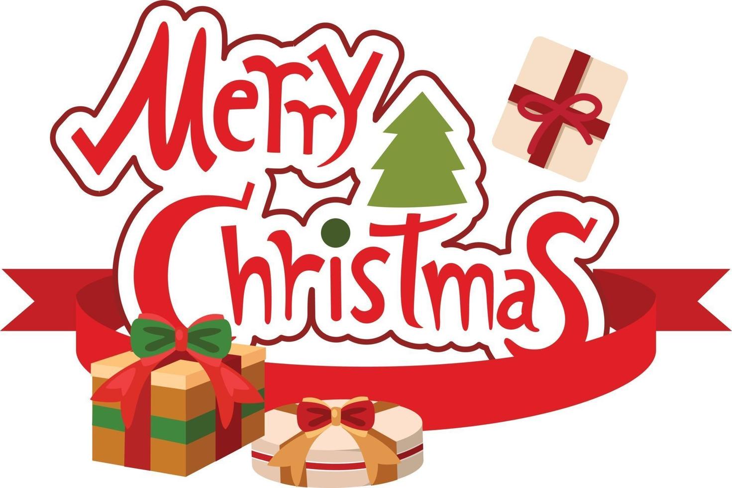 merry christmas typography vector