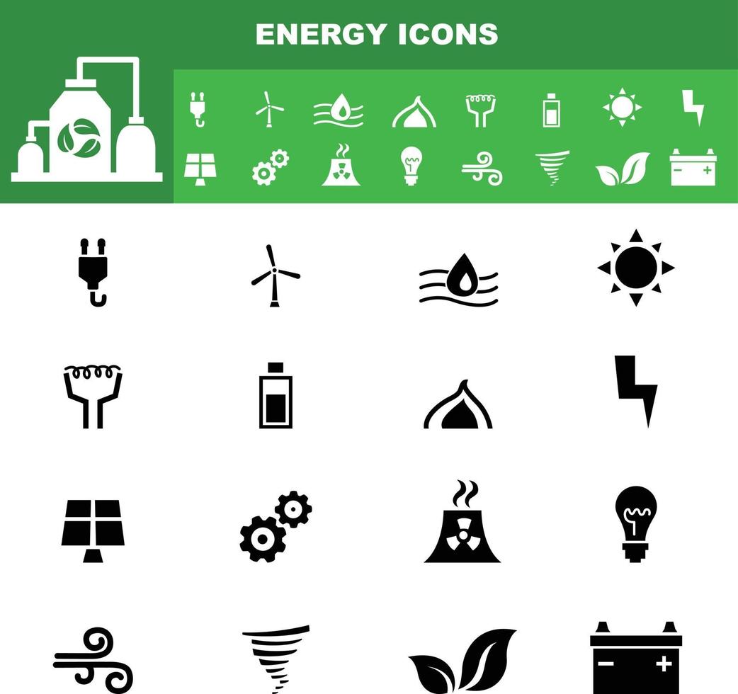 vector de conjunto de iconos de ecología