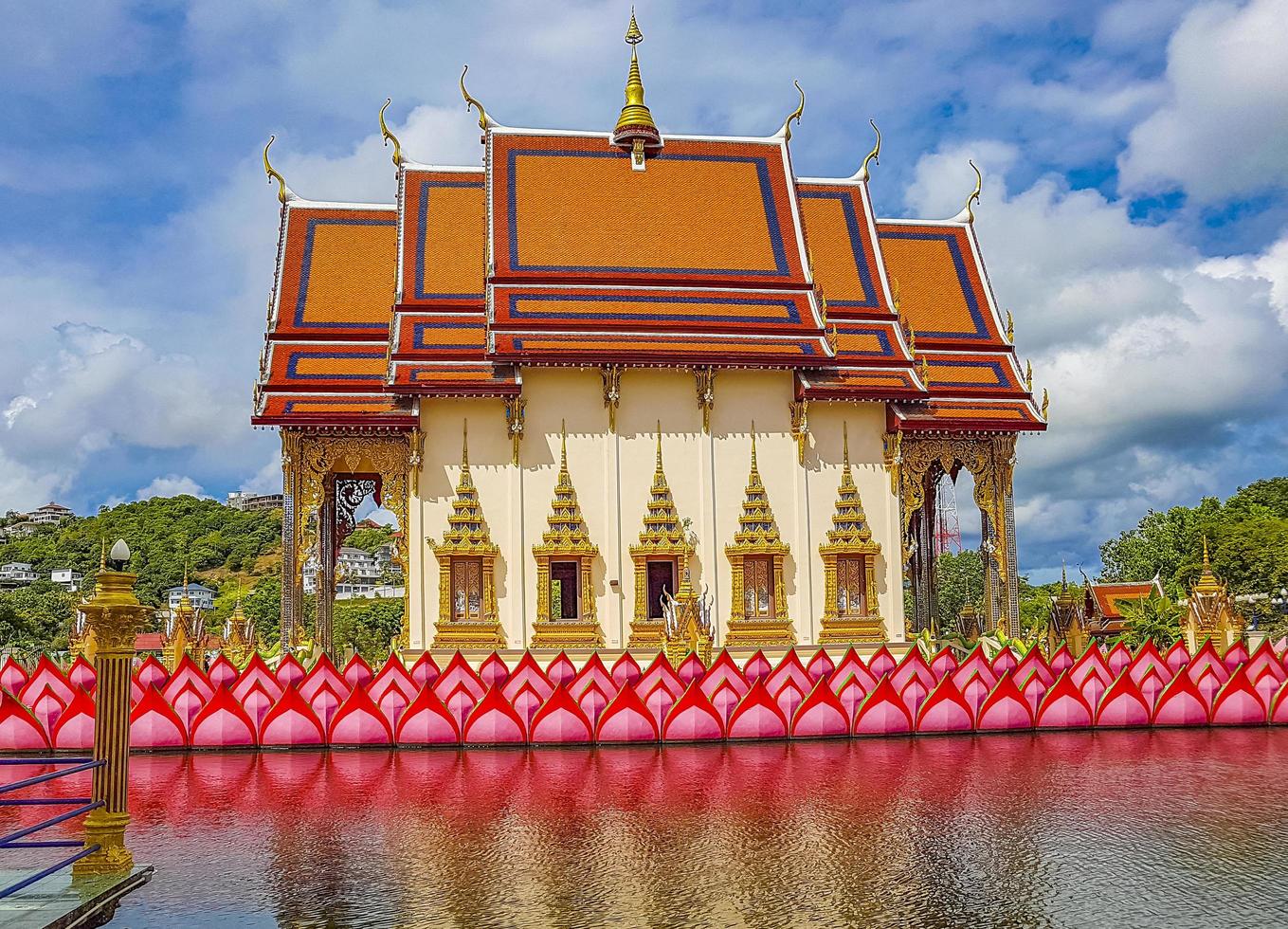 Colorful architecture at Wat Plai Laem temple on Koh Samui island, Thailand, 2018 photo